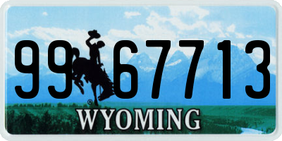 WY license plate 9967713