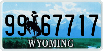 WY license plate 9967717