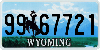 WY license plate 9967721