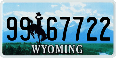 WY license plate 9967722