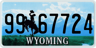 WY license plate 9967724