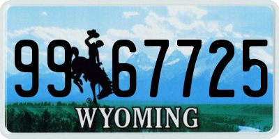 WY license plate 9967725