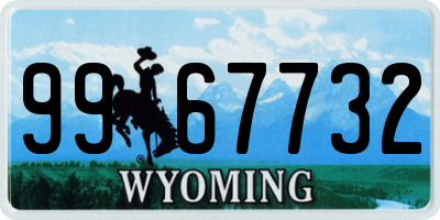 WY license plate 9967732
