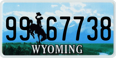 WY license plate 9967738