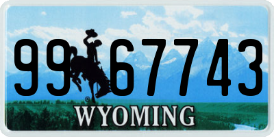 WY license plate 9967743