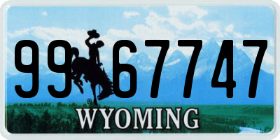 WY license plate 9967747
