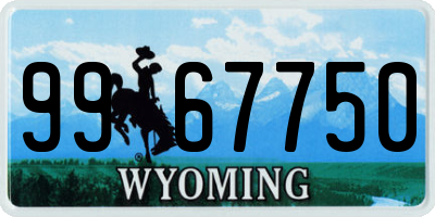 WY license plate 9967750