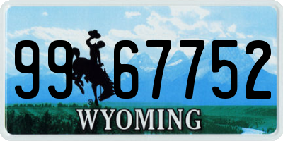 WY license plate 9967752