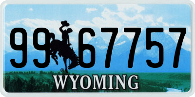 WY license plate 9967757