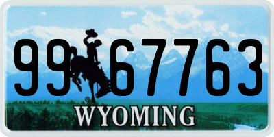 WY license plate 9967763