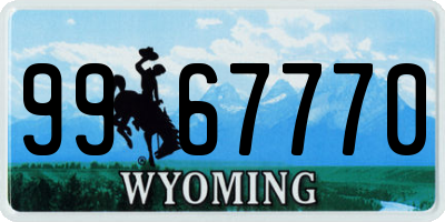 WY license plate 9967770