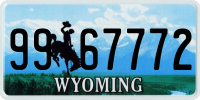 WY license plate 9967772