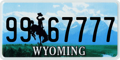 WY license plate 9967777