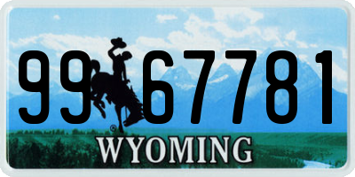 WY license plate 9967781