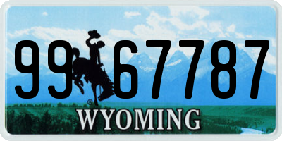 WY license plate 9967787