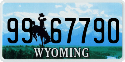 WY license plate 9967790