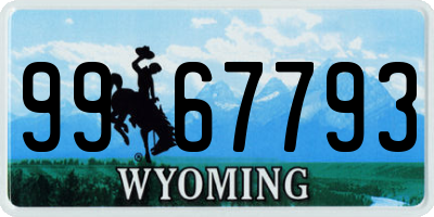 WY license plate 9967793