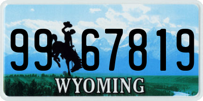 WY license plate 9967819