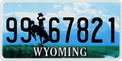 WY license plate 9967821