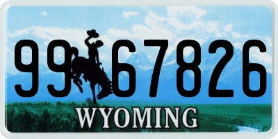 WY license plate 9967826