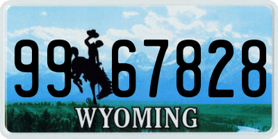 WY license plate 9967828