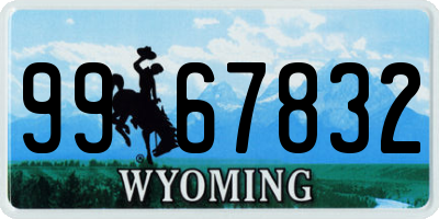 WY license plate 9967832