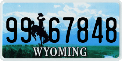 WY license plate 9967848