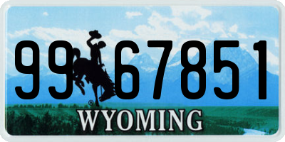 WY license plate 9967851