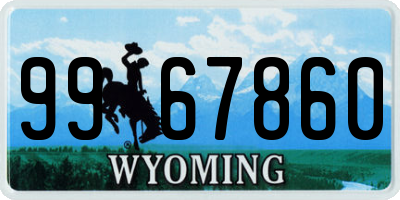 WY license plate 9967860