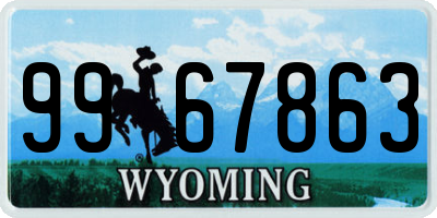 WY license plate 9967863