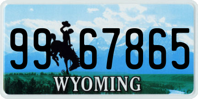 WY license plate 9967865