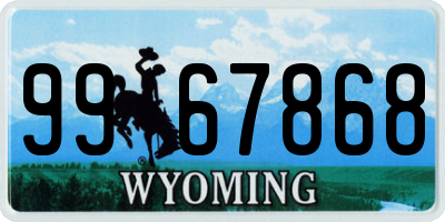 WY license plate 9967868