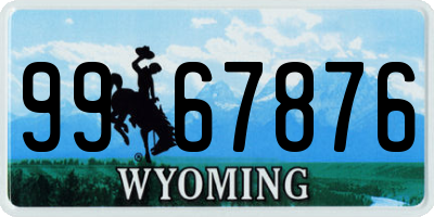 WY license plate 9967876