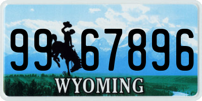 WY license plate 9967896