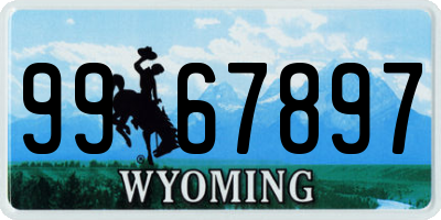 WY license plate 9967897