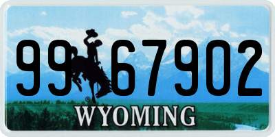 WY license plate 9967902