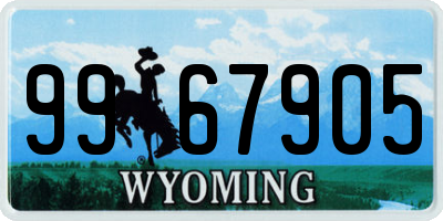 WY license plate 9967905