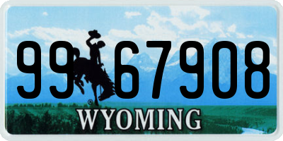 WY license plate 9967908