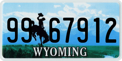 WY license plate 9967912