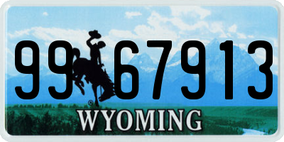 WY license plate 9967913