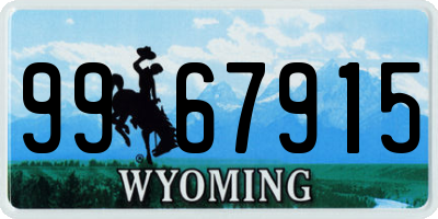 WY license plate 9967915