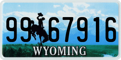 WY license plate 9967916
