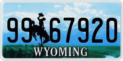 WY license plate 9967920