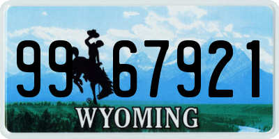 WY license plate 9967921