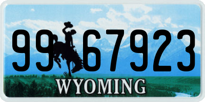 WY license plate 9967923