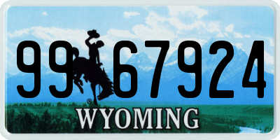 WY license plate 9967924