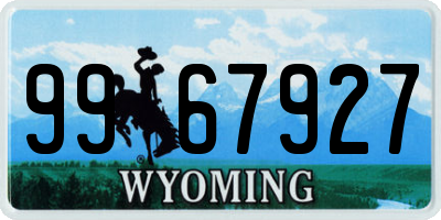 WY license plate 9967927