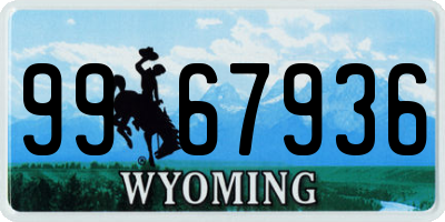 WY license plate 9967936