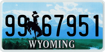 WY license plate 9967951
