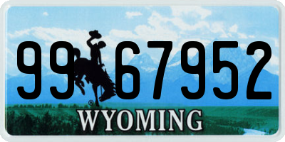 WY license plate 9967952